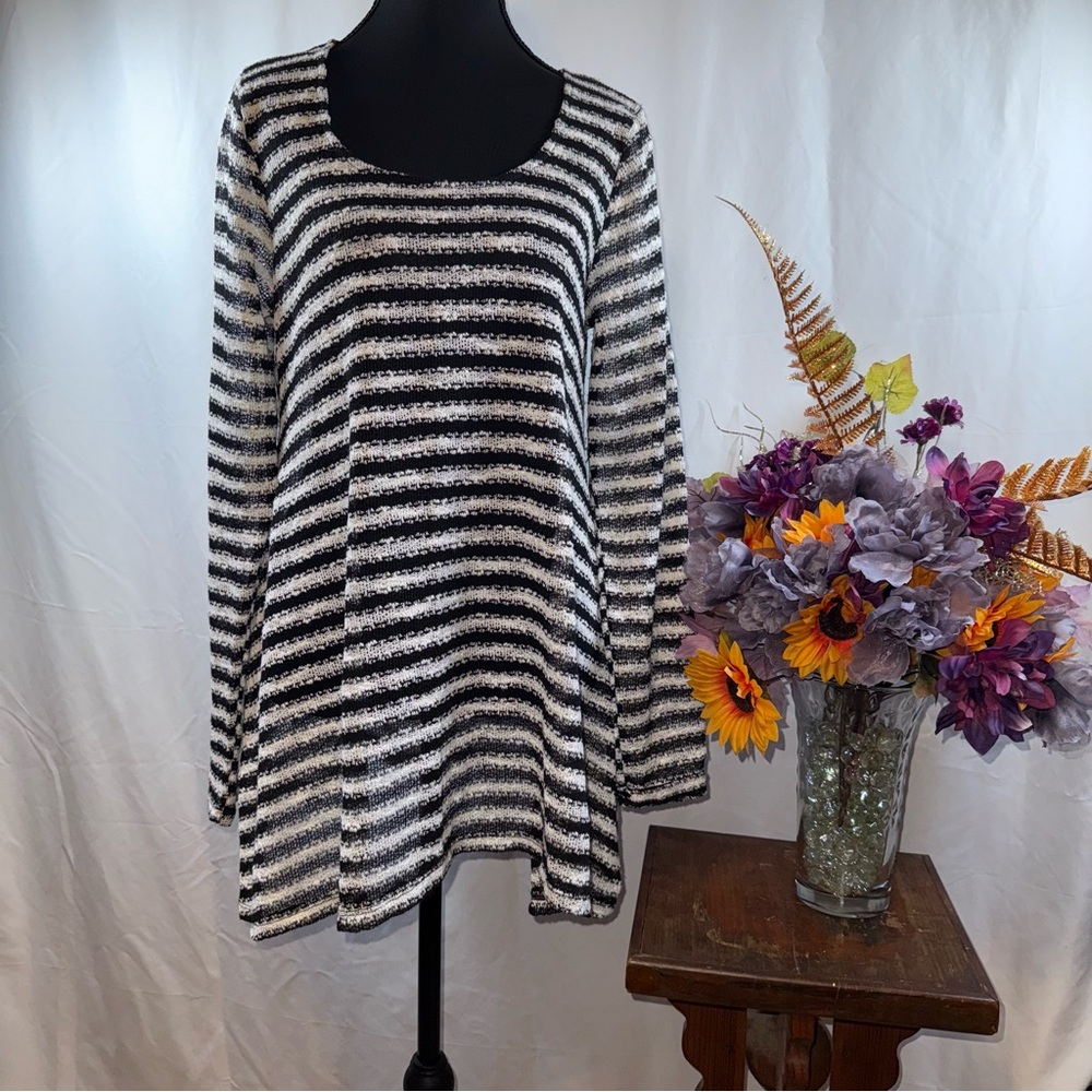 Oh Baby Motherhood Maternity Stripe Knit Tunic Sweater Top Medium